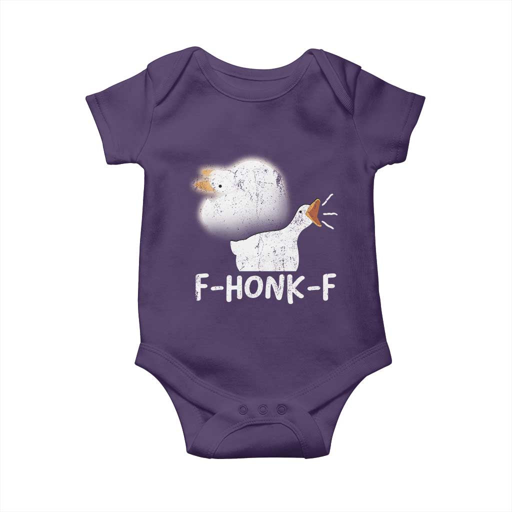 Silly Goose Meme Baby Onesie Retro F-Honk-F Funny Farm Animal TS10 Purple Print Your Wear