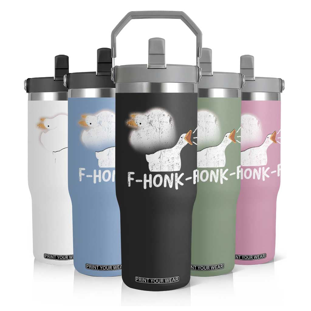 Silly Goose Meme Flip Straw Tumbler Retro F-Honk-F Funny Farm Animal TS10 Print Your Wear