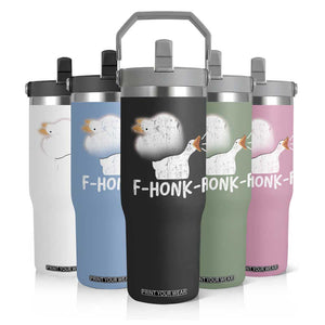 Silly Goose Meme Flip Straw Tumbler Retro F-Honk-F Funny Farm Animal TS10 Print Your Wear