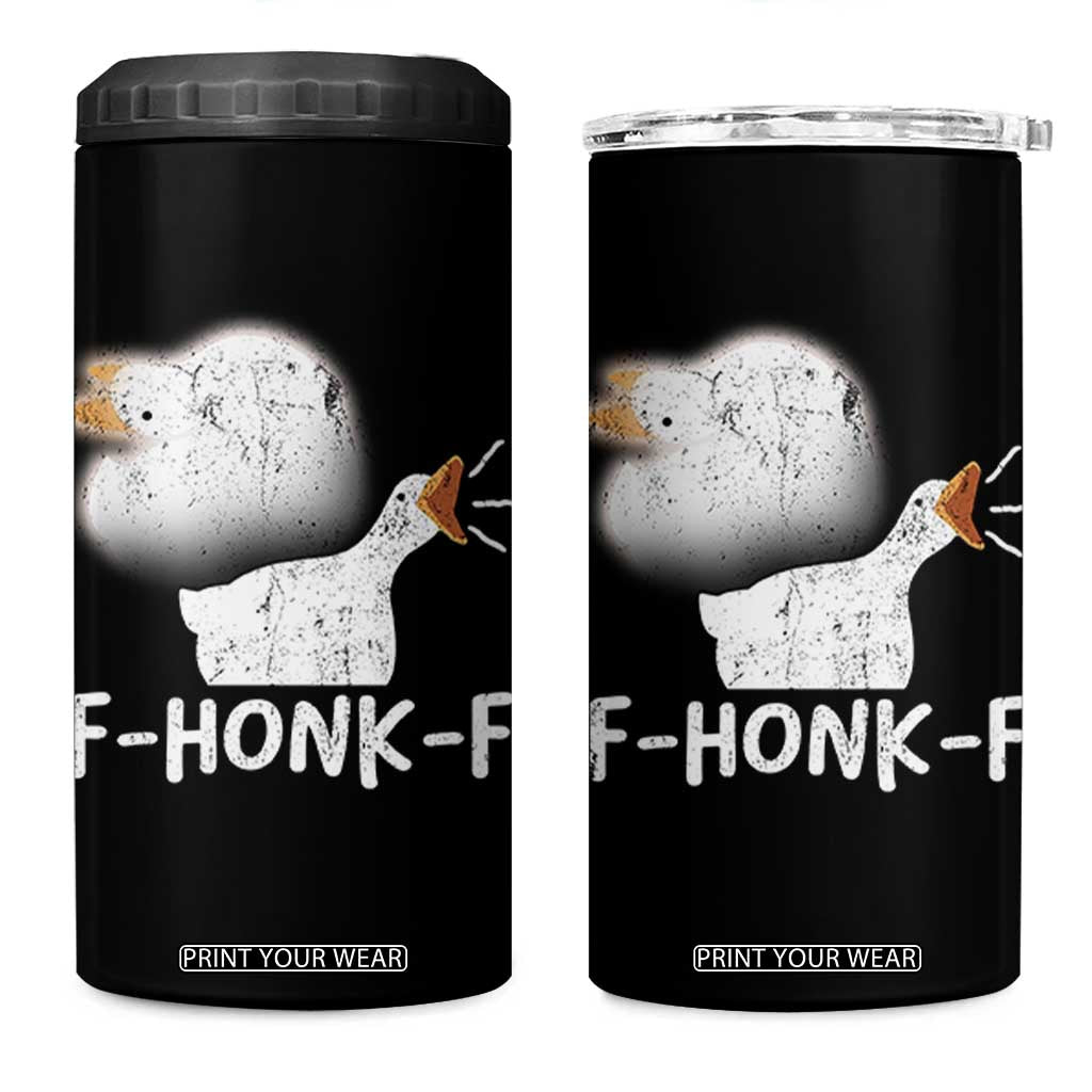 Silly Goose Meme 4 in 1 Can Cooler Tumbler Retro F-Honk-F Funny Farm Animal TS10 One Size: 16 oz Black Print Your Wear