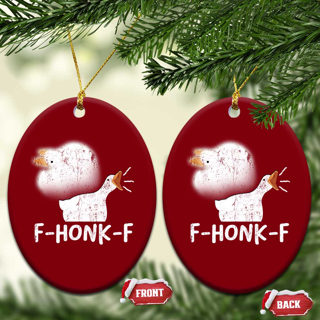Silly Goose Meme Ceramic Ornament Retro F-Honk-F Funny Farm Animal TS10 Print Your Wear