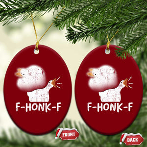 Silly Goose Meme Ceramic Ornament Retro F-Honk-F Funny Farm Animal TS10 Print Your Wear