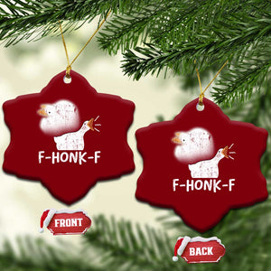 Silly Goose Meme Ceramic Ornament Retro F-Honk-F Funny Farm Animal TS10 Print Your Wear
