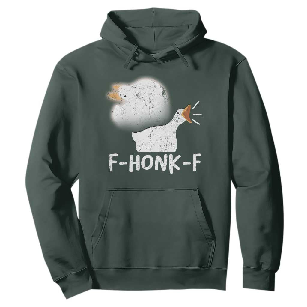 Silly Goose Meme Hoodie Retro F-Honk-F Funny Farm Animal TS10 Dark Forest Green Print Your Wear