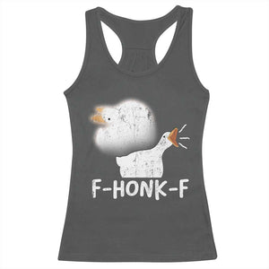 Silly Goose Meme Racerback Tank Top Retro F-Honk-F Funny Farm Animal TS10 Dark Heather Print Your Wear