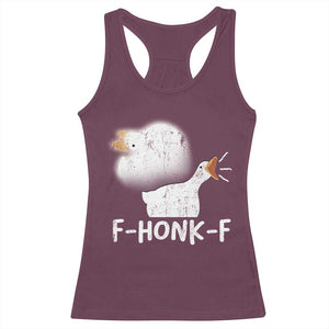 Silly Goose Meme Racerback Tank Top Retro F-Honk-F Funny Farm Animal TS10 Maroon Print Your Wear