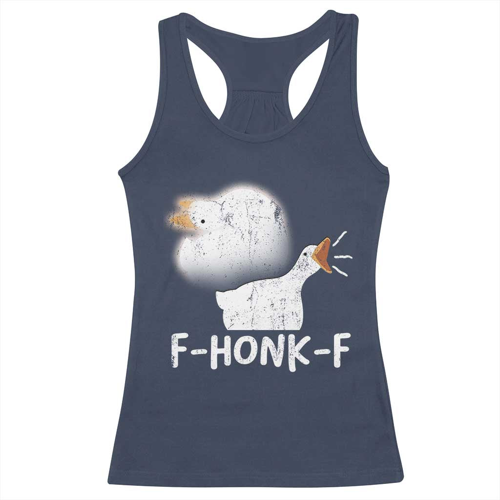 Silly Goose Meme Racerback Tank Top Retro F-Honk-F Funny Farm Animal TS10 Navy Print Your Wear