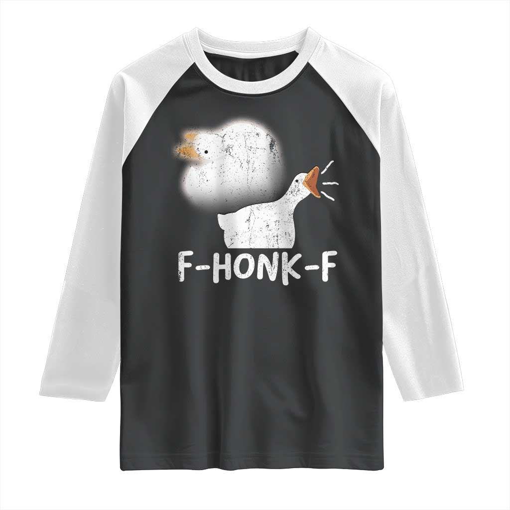 Silly Goose Meme Raglan Shirt Retro F-Honk-F Funny Farm Animal TS10 Black White Print Your Wear