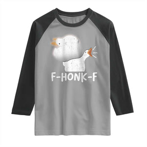 Silly Goose Meme Raglan Shirt Retro F-Honk-F Funny Farm Animal TS10 Sport Gray Black Print Your Wear