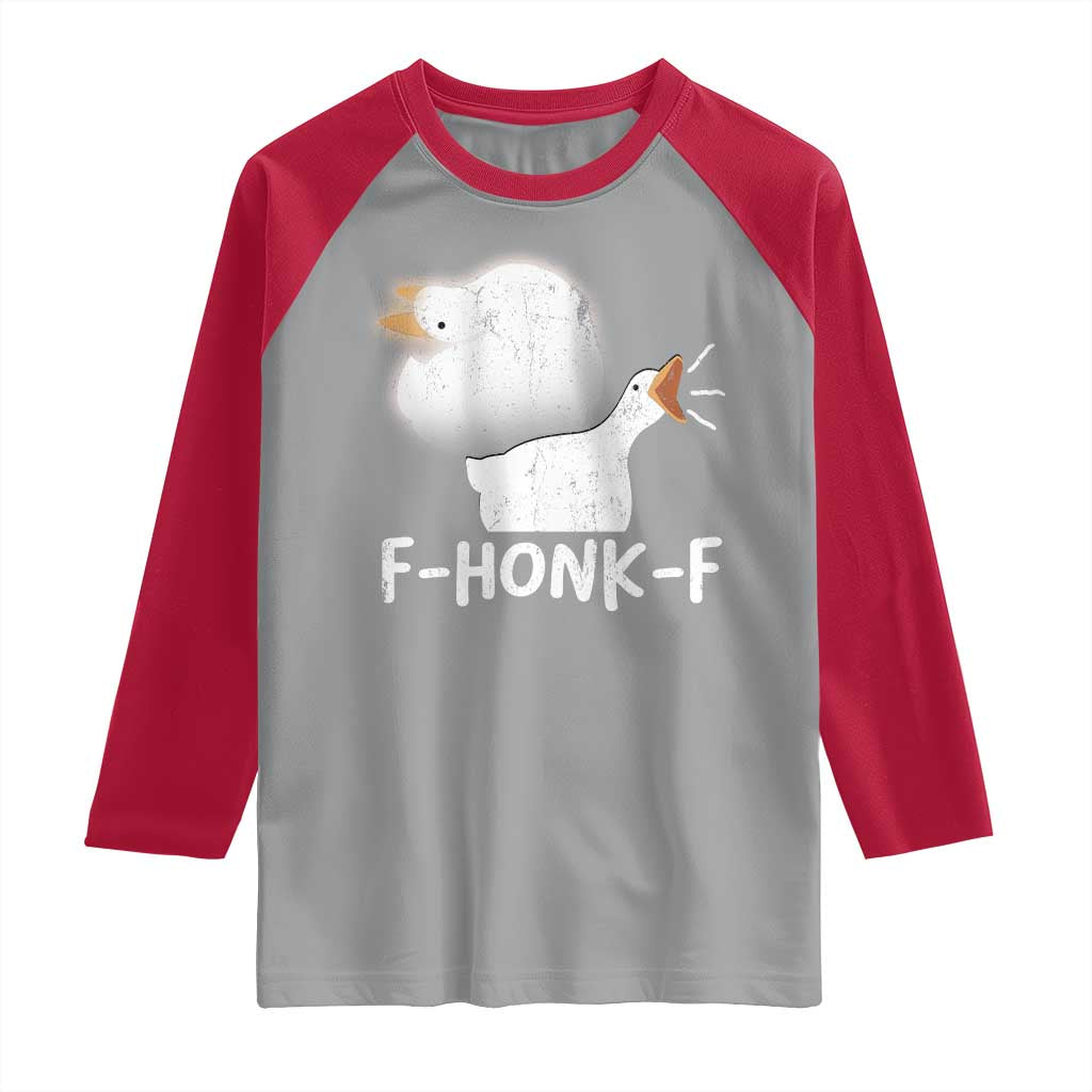 Silly Goose Meme Raglan Shirt Retro F-Honk-F Funny Farm Animal TS10 Sport Gray Red Print Your Wear