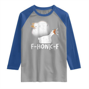 Silly Goose Meme Raglan Shirt Retro F-Honk-F Funny Farm Animal TS10 Sport Gray Royal Print Your Wear