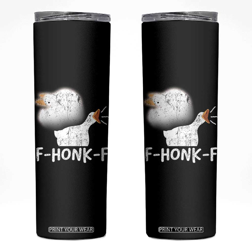 Silly Goose Meme Skinny Tumbler Retro F-Honk-F Funny Farm Animal TS10 Black Print Your Wear