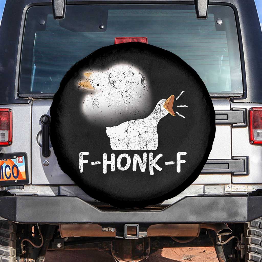 Silly Goose Meme Spare Tire Cover Retro F-Honk-F Funny Farm Animal TS10 No hole Black Print Your Wear