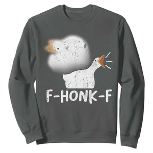 Silly Goose Meme Sweatshirt Retro F-Honk-F Funny Farm Animal TS10 Dark Heather Print Your Wear