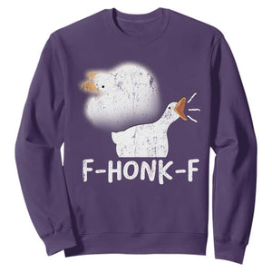 Silly Goose Meme Sweatshirt Retro F-Honk-F Funny Farm Animal TS10 Purple Print Your Wear