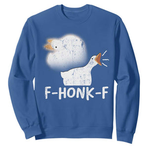 Silly Goose Meme Sweatshirt Retro F-Honk-F Funny Farm Animal TS10 Royal Blue Print Your Wear