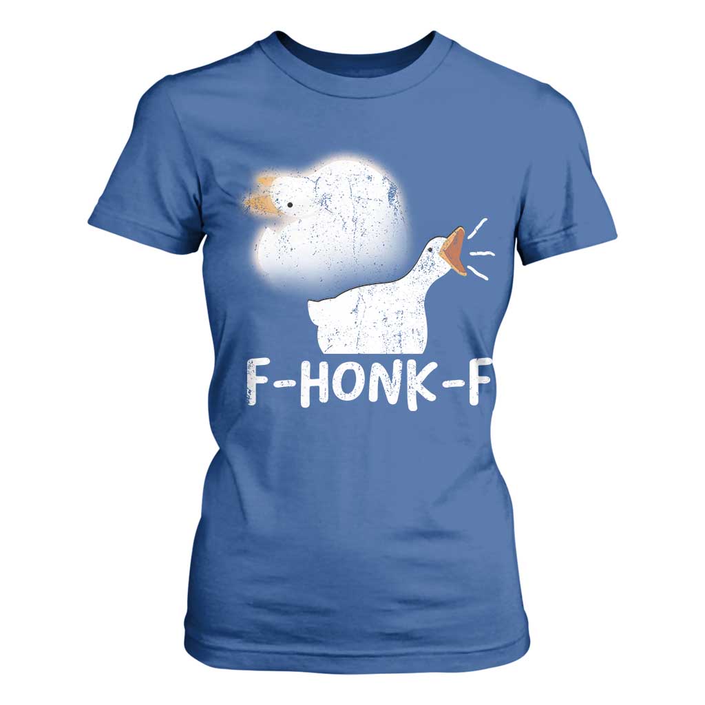 Silly Goose Meme T Shirt For Women Retro F-Honk-F Funny Farm Animal TS10 Royal Blue Print Your Wear