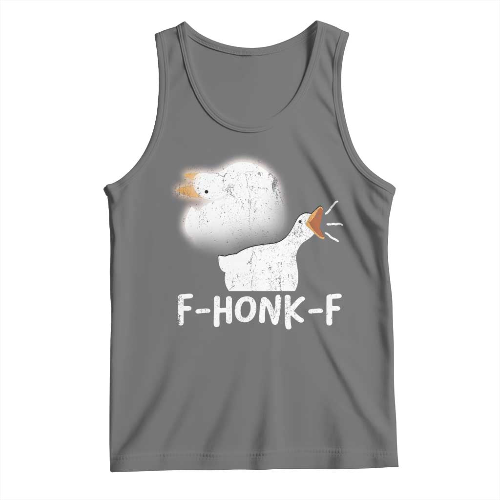 Silly Goose Meme Tank Top Retro F-Honk-F Funny Farm Animal TS10 Black Heather Print Your Wear