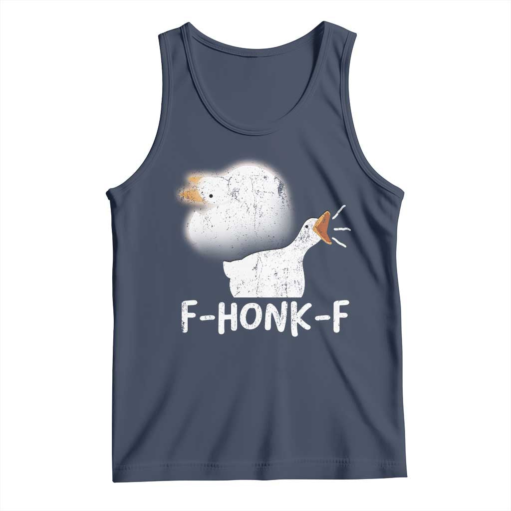 Silly Goose Meme Tank Top Retro F-Honk-F Funny Farm Animal TS10 Navy Print Your Wear