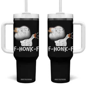 Silly Goose Meme Tumbler With Handle Retro F-Honk-F Funny Farm Animal TS10 One Size: 40 oz Black Print Your Wear