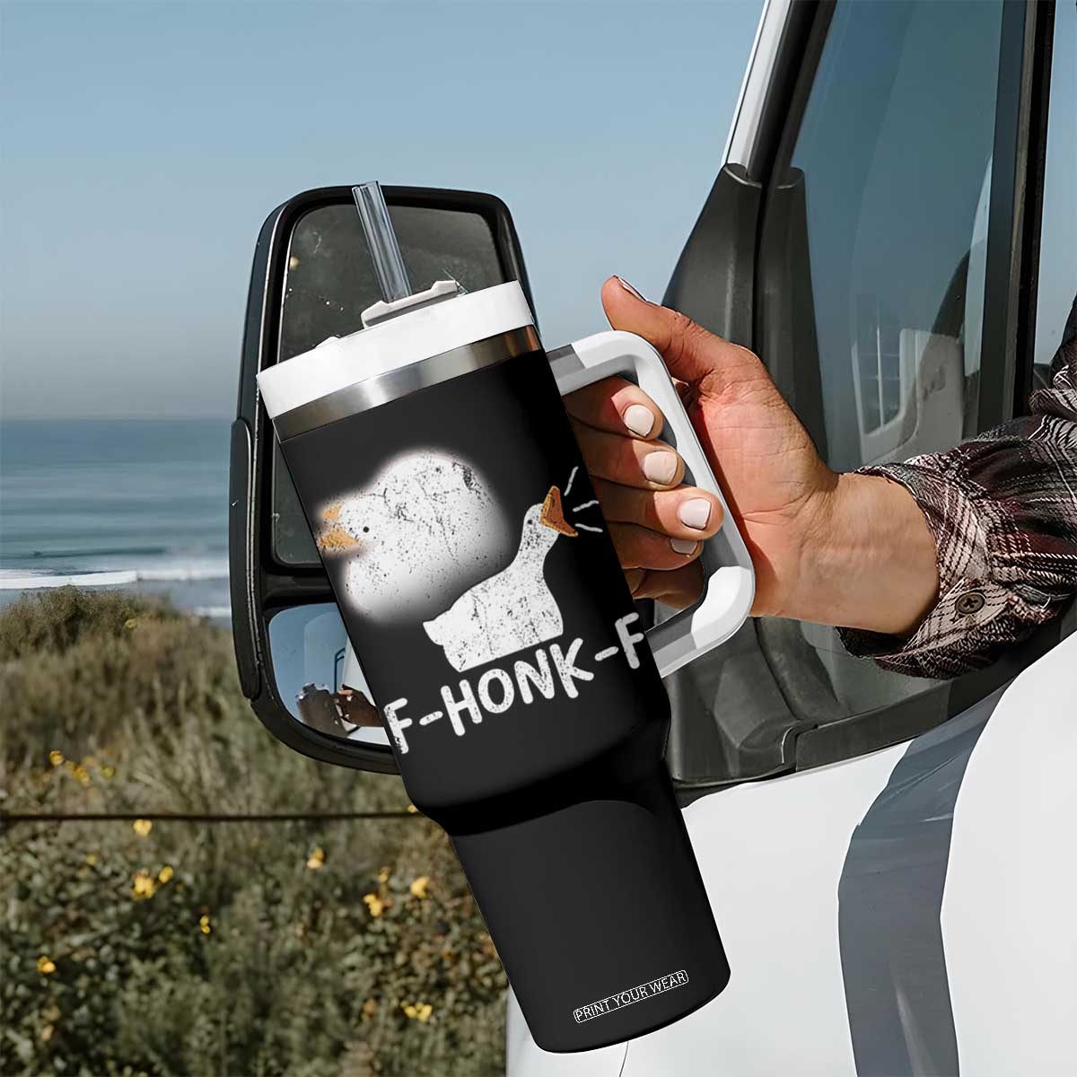Silly Goose Meme Tumbler With Handle Retro F-Honk-F Funny Farm Animal TS10 Print Your Wear