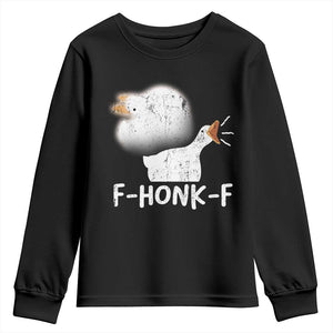 Silly Goose Meme Youth Sweatshirt Retro F-Honk-F Funny Farm Animal TS10 Black Print Your Wear