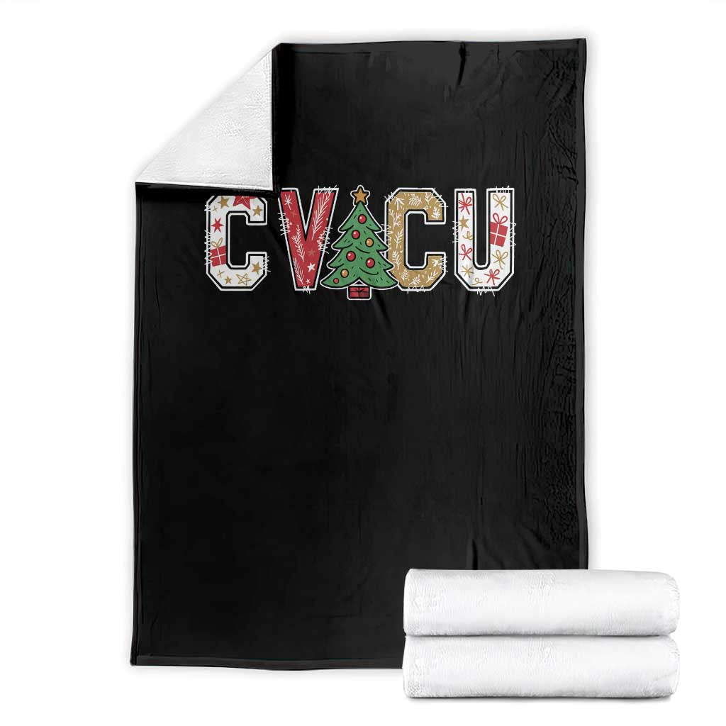 Christmas CVICU Nurse Throw Blanket Cardiovascular Intensive Care Unit Cardiac Nurse TS10 Black Print Your Wear