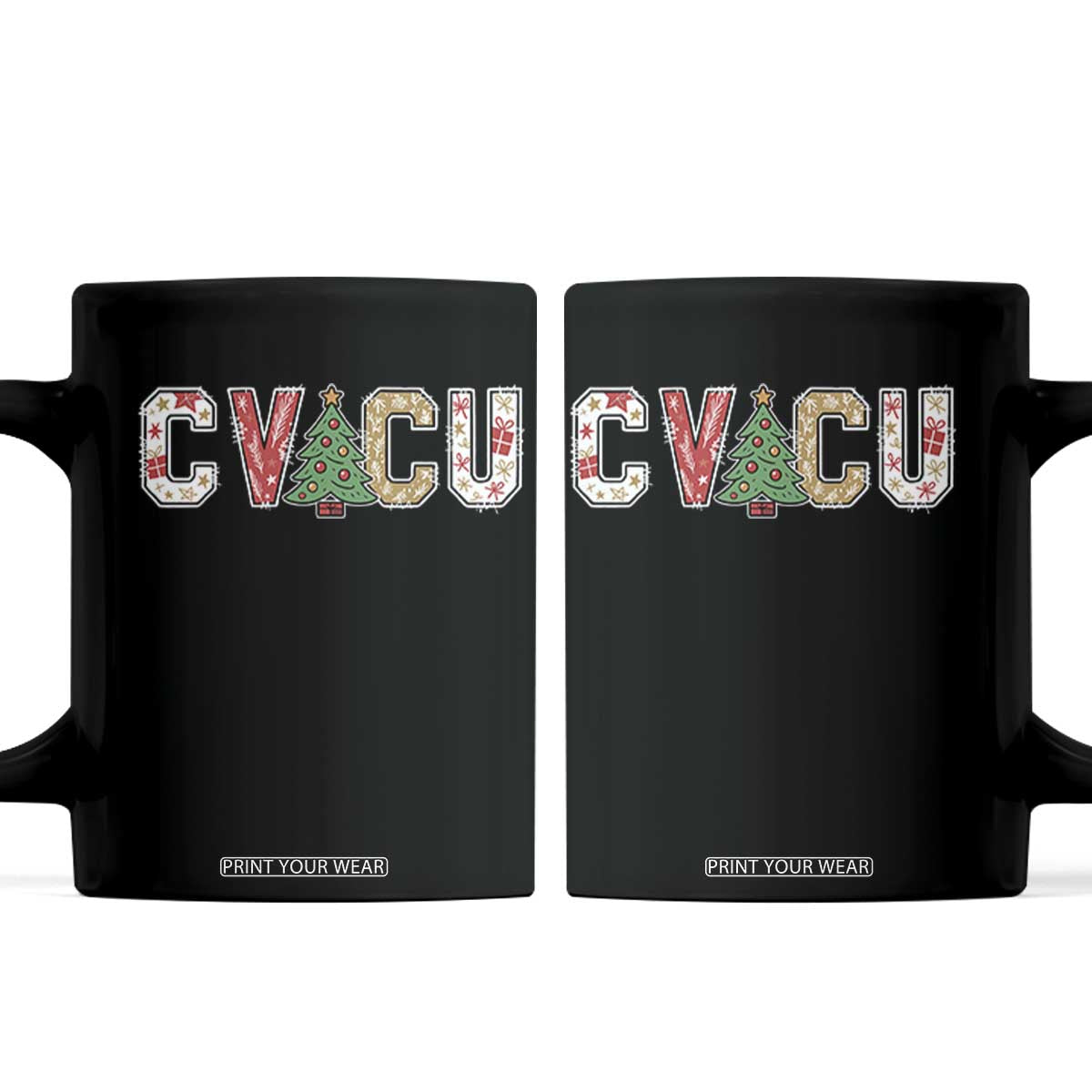 Christmas CVICU Nurse Coffee Mug Cardiovascular Intensive Care Unit Cardiac Nurse TS10 Black Print Your Wear
