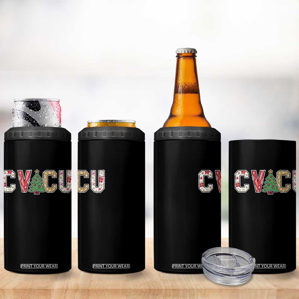 Christmas CVICU Nurse 4 in 1 Can Cooler Tumbler Cardiovascular Intensive Care Unit Cardiac Nurse TS10 Print Your Wear