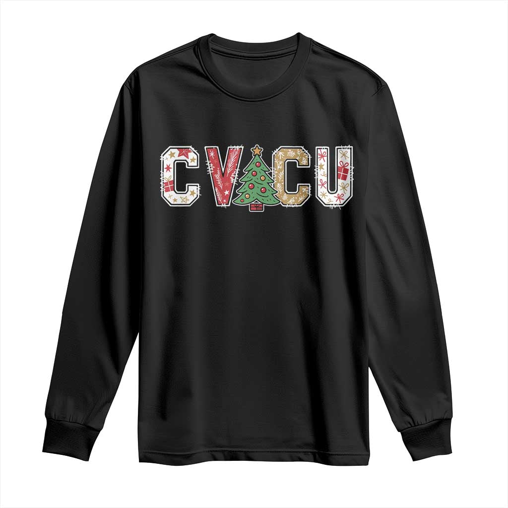 Christmas CVICU Nurse Long Sleeve Shirt Cardiovascular Intensive Care Unit Cardiac Nurse TS10 Black Print Your Wear