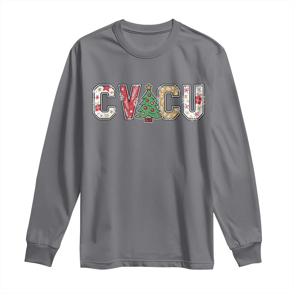Christmas CVICU Nurse Long Sleeve Shirt Cardiovascular Intensive Care Unit Cardiac Nurse TS10 Charcoal Print Your Wear