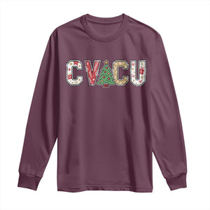 Christmas CVICU Nurse Long Sleeve Shirt Cardiovascular Intensive Care Unit Cardiac Nurse TS10 Maroon Print Your Wear