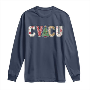 Christmas CVICU Nurse Long Sleeve Shirt Cardiovascular Intensive Care Unit Cardiac Nurse TS10 Navy Print Your Wear