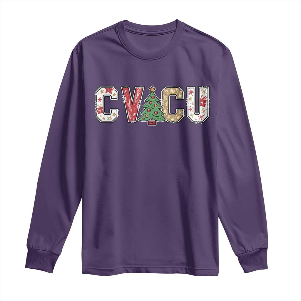 Christmas CVICU Nurse Long Sleeve Shirt Cardiovascular Intensive Care Unit Cardiac Nurse TS10 Purple Print Your Wear