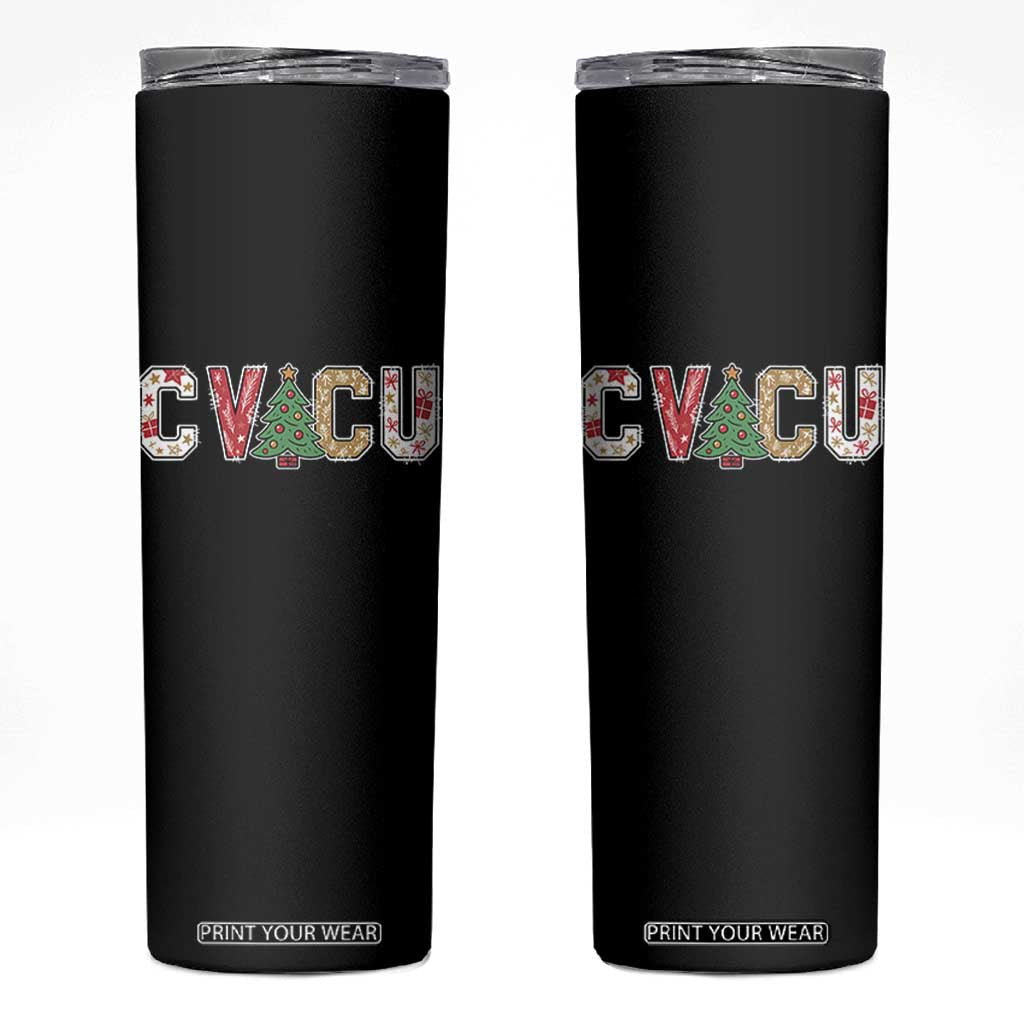 Christmas CVICU Nurse Skinny Tumbler Cardiovascular Intensive Care Unit Cardiac Nurse TS10 Black Print Your Wear