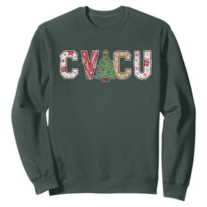 Christmas CVICU Nurse Sweatshirt Cardiovascular Intensive Care Unit Cardiac Nurse TS10 Dark Forest Green Print Your Wear