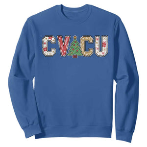 Christmas CVICU Nurse Sweatshirt Cardiovascular Intensive Care Unit Cardiac Nurse TS10 Royal Blue Print Your Wear