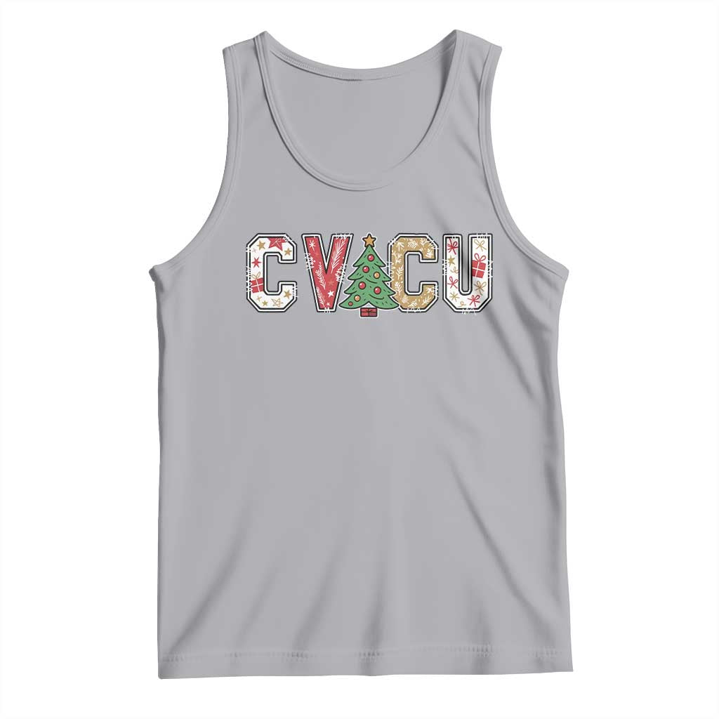 Christmas CVICU Nurse Tank Top Cardiovascular Intensive Care Unit Cardiac Nurse TS10 Athletic Heather Print Your Wear