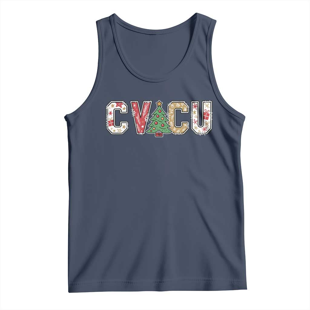 Christmas CVICU Nurse Tank Top Cardiovascular Intensive Care Unit Cardiac Nurse TS10 Navy Print Your Wear