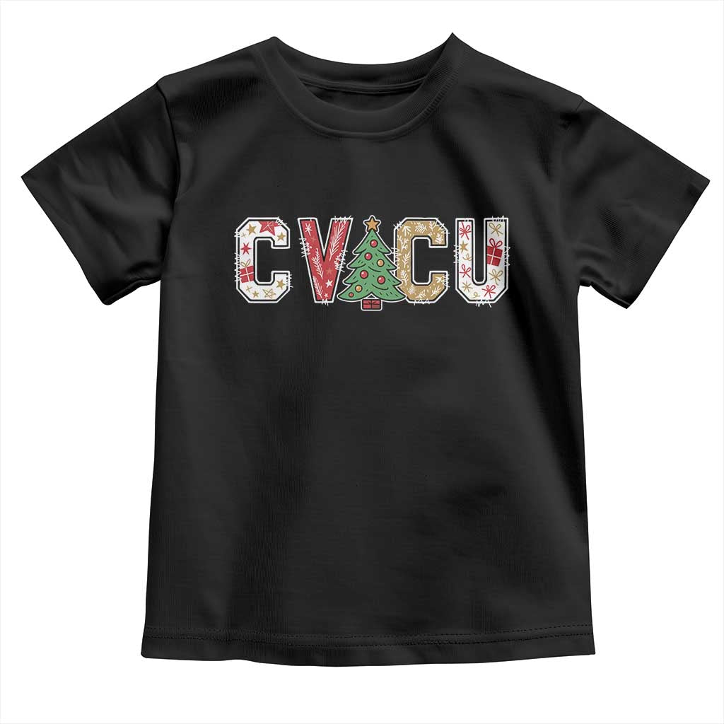 Christmas CVICU Nurse Toddler T Shirt Cardiovascular Intensive Care Unit Cardiac Nurse TS10 Black Print Your Wear