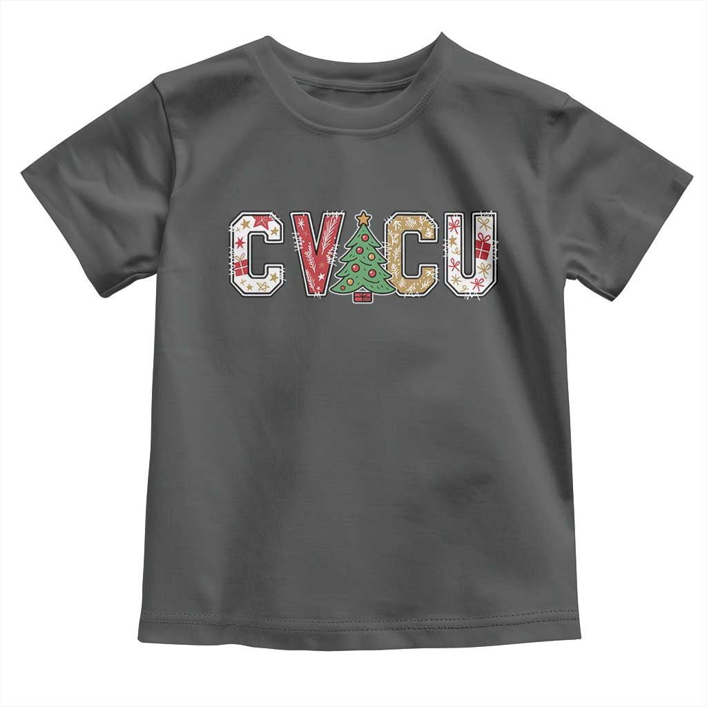 Christmas CVICU Nurse Toddler T Shirt Cardiovascular Intensive Care Unit Cardiac Nurse TS10 Dark Heather Print Your Wear