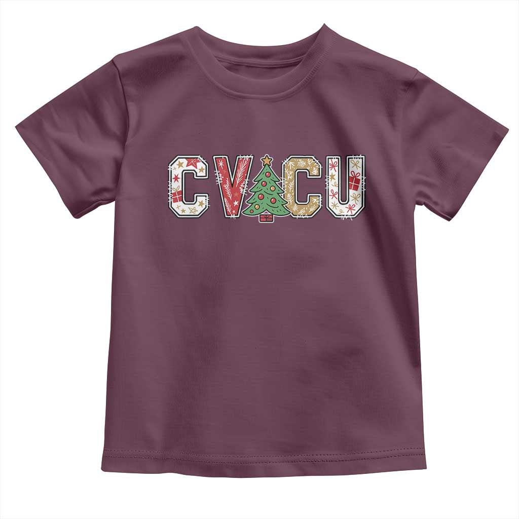 Christmas CVICU Nurse Toddler T Shirt Cardiovascular Intensive Care Unit Cardiac Nurse TS10 Maroon Print Your Wear