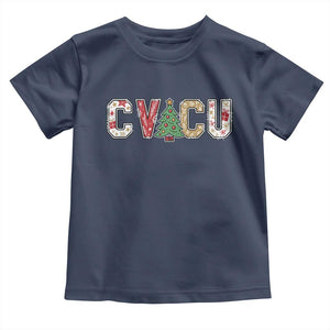 Christmas CVICU Nurse Toddler T Shirt Cardiovascular Intensive Care Unit Cardiac Nurse TS10 Navy Print Your Wear