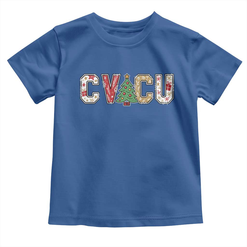 Christmas CVICU Nurse Toddler T Shirt Cardiovascular Intensive Care Unit Cardiac Nurse TS10 Royal Blue Print Your Wear