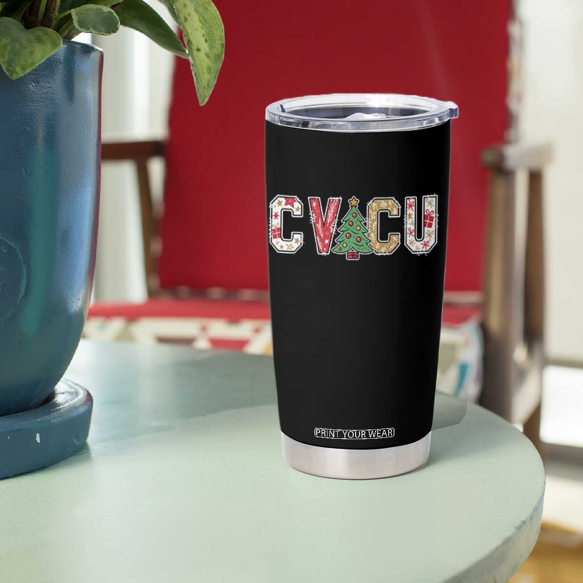 Christmas CVICU Nurse Tumbler Cup Cardiovascular Intensive Care Unit Cardiac Nurse TS10 Print Your Wear