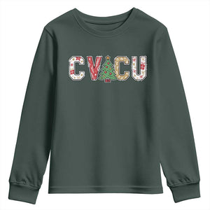 Christmas CVICU Nurse Youth Sweatshirt Cardiovascular Intensive Care Unit Cardiac Nurse TS10 Dark Forest Green Print Your Wear