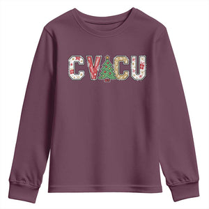 Christmas CVICU Nurse Youth Sweatshirt Cardiovascular Intensive Care Unit Cardiac Nurse TS10 Maroon Print Your Wear