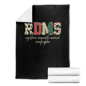 Sonographer Christmas Throw Blanket RDMS Ultrasound Tech Technologist Gift TS10 Black Print Your Wear
