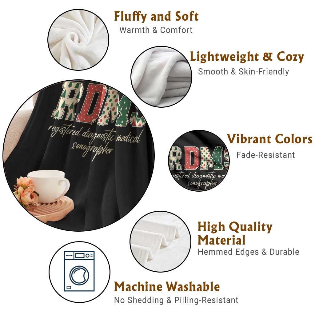 Sonographer Christmas Throw Blanket RDMS Ultrasound Tech Technologist Gift TS10 Print Your Wear