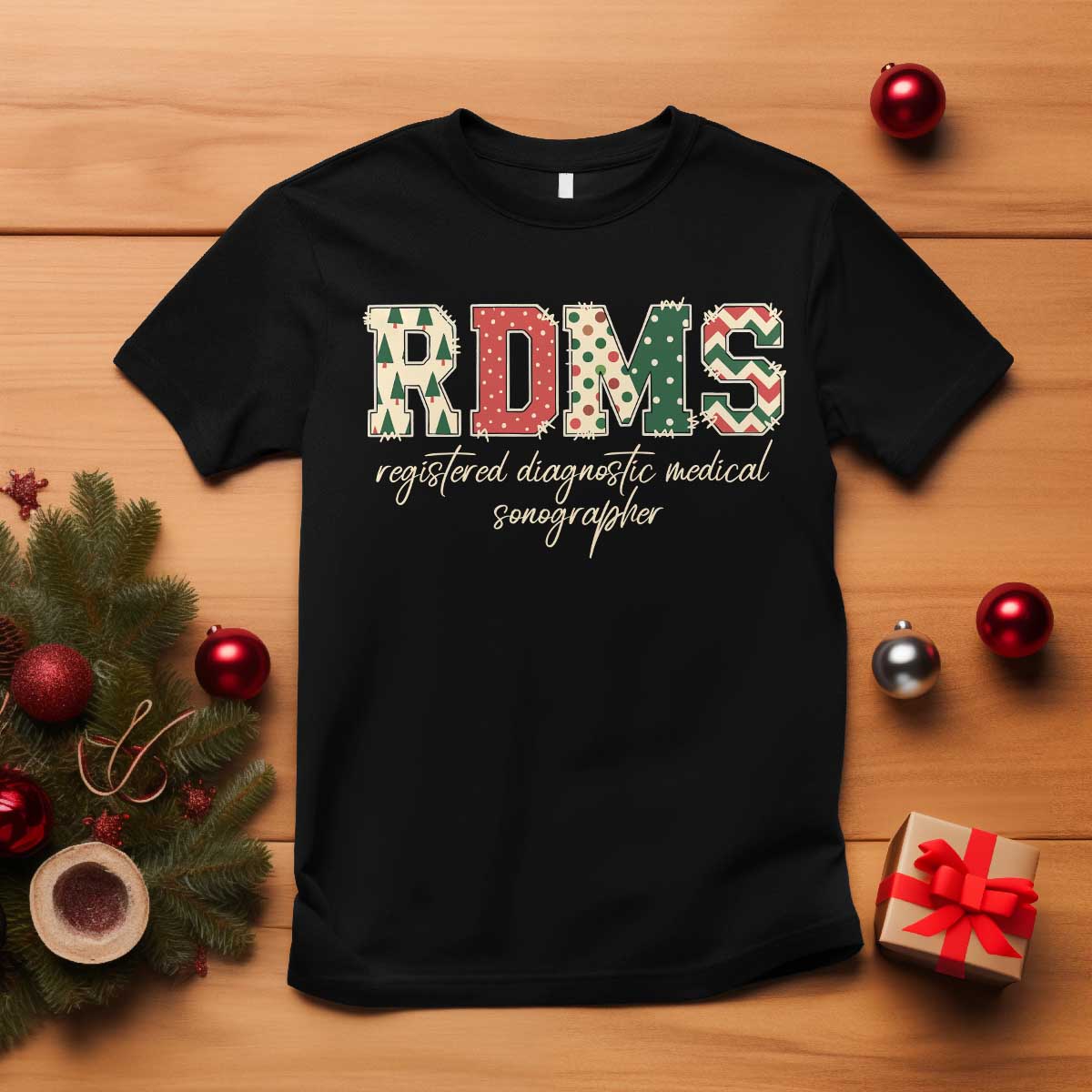 Sonographer Christmas T Shirt RDMS Ultrasound Tech Technologist Gift TS10 Black Print Your Wear